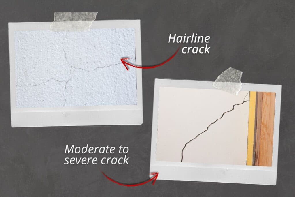 wall cracks hairline and more severe
