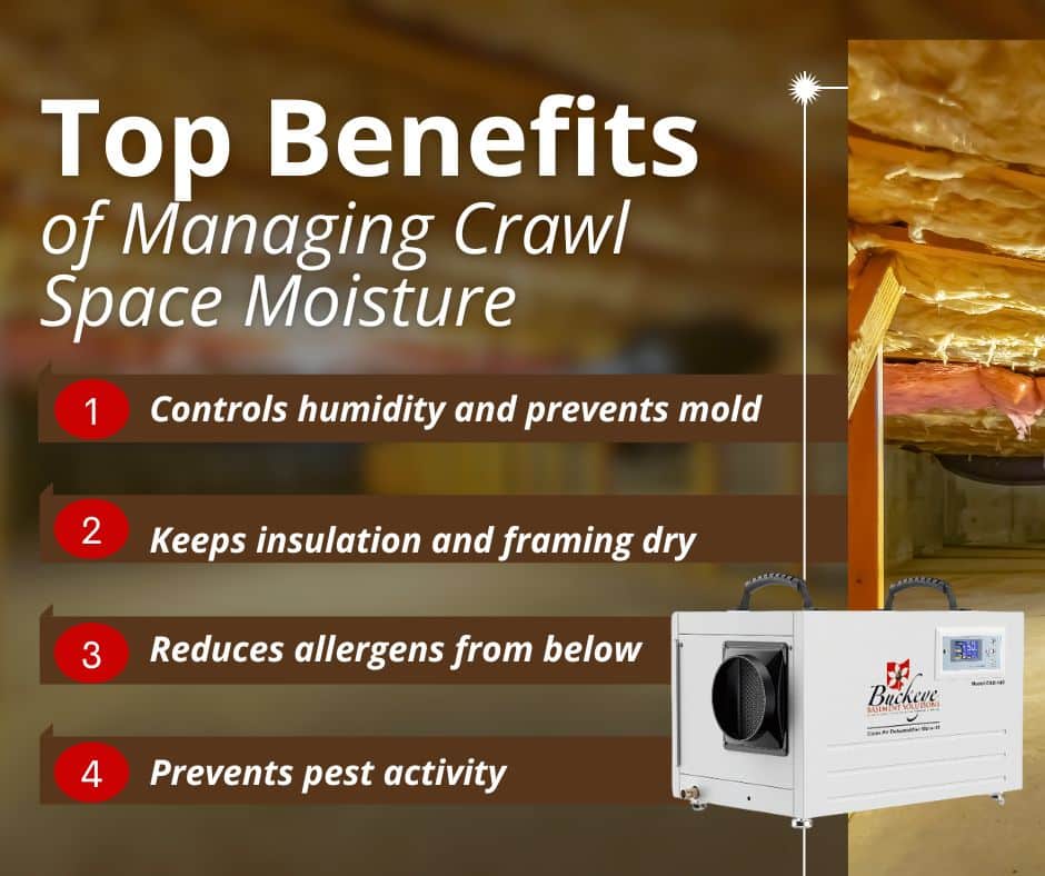 benefits of a crawl space or whole house dehumidifier
