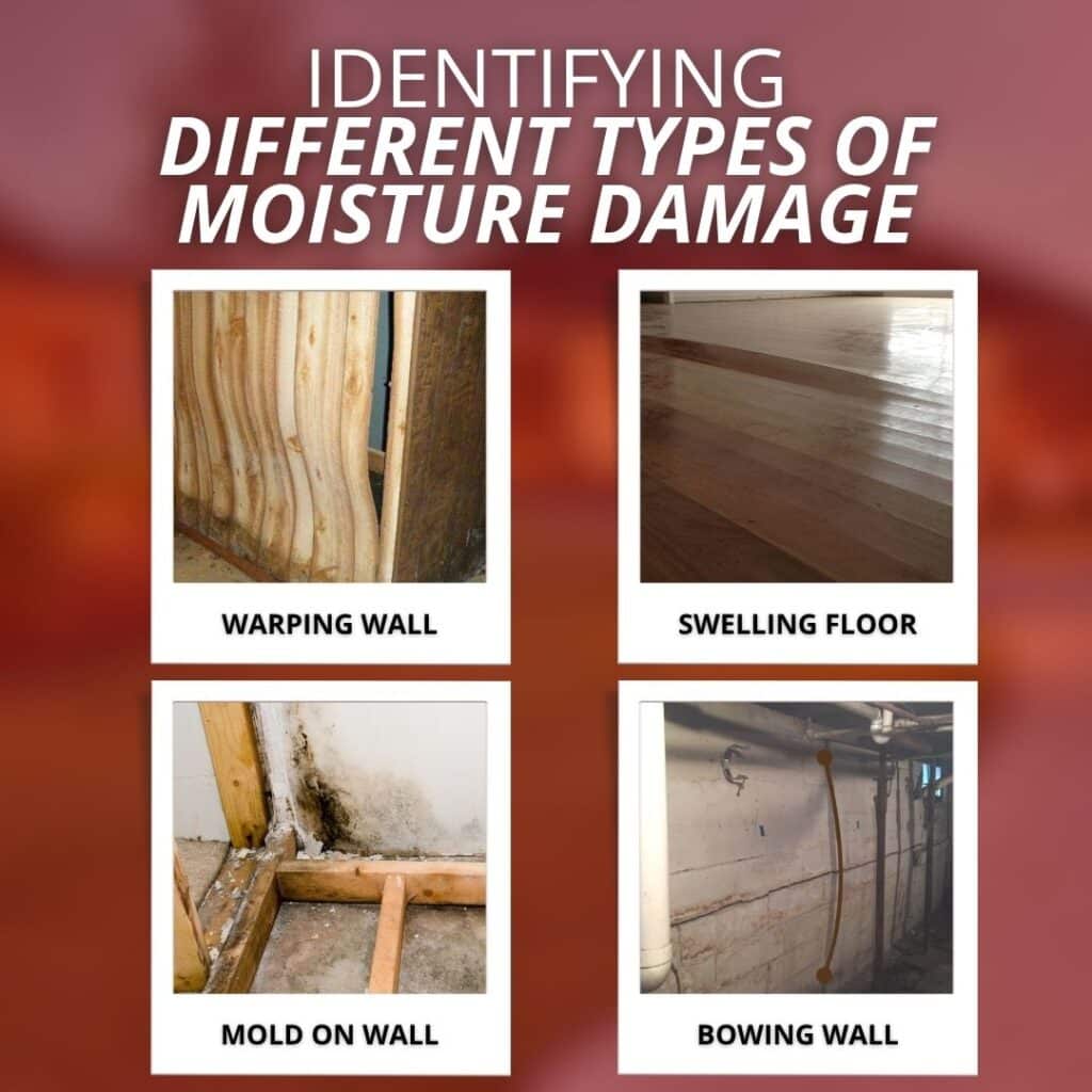 swelling warping moisture damage in basement