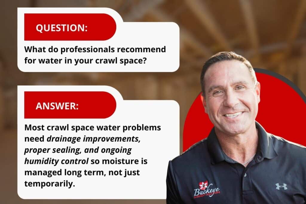 what to do about water in the crawl space